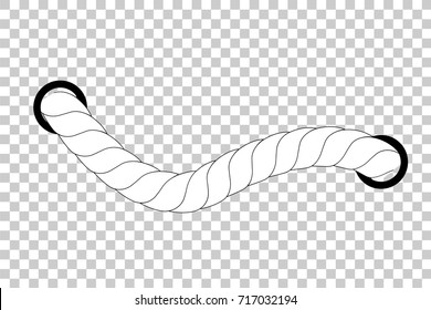 White Rope Out From Hole, at Transparent Effect Background