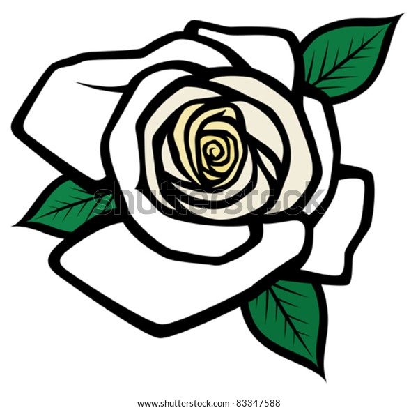 White Rose Stock Vector (Royalty Free) 83347588