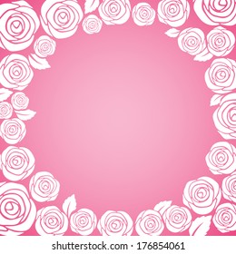 White rose cycle on pink background