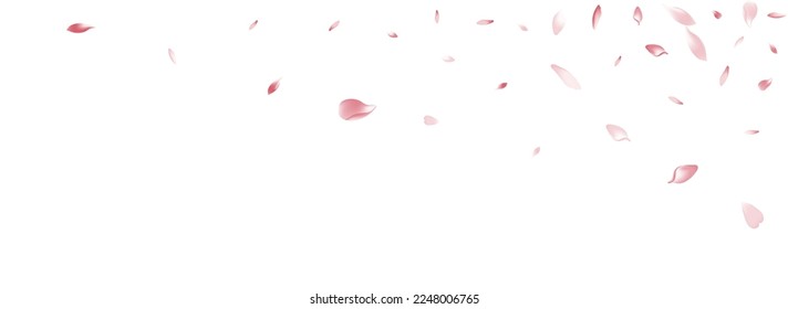 weißer, rosaroter, vektor-weißer Hintergrund. Transparentes Valentinpfirsichbläser. Blumenflorentraum-Textur. 3d Apple Petal Template.