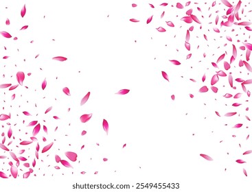 Vetor Pétala Rosa Branca Fundo Branco. Pastel Summer Sakura Petal Banner. Textura dos namorados pétala de flor. Fundo de pétala de lótus de casamento.