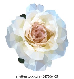 White Rose Polygon Abstract Art