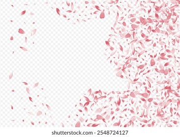 White Rose Vector Transparent Background. Blossom Graphic Texture. Blooming Wind Backdrop. Lotus Sky Banner. Light Floral 3d Illustration.