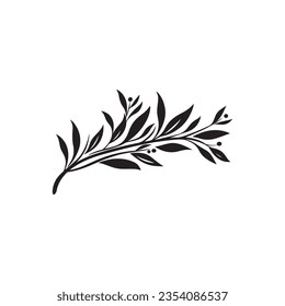 White Rosemary Vector Logo Illustration
