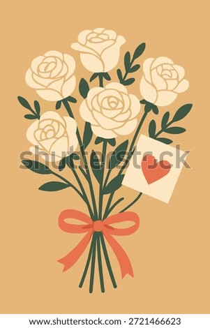 White Roses Bouquet Gift Vector