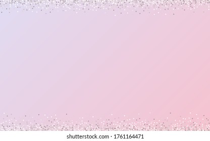 Fondo Rosa Blanco Redondo Abstracto. La tarjeta de puntos de caída. Patrón brillante de polvo plateado. Postcard De Secuencia Rica.