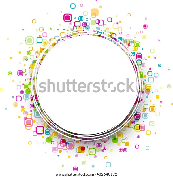 White Round Background Colour Geometric Pattern Stock Vector (Royalty ...