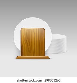 White Round Blank Beer Coasters Vector Isolated Illustration