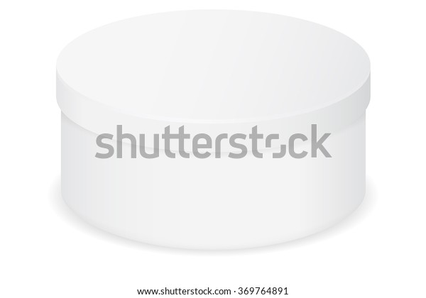 White Round Box Closed Vector Illustration Stock Vector (Royalty Free ...