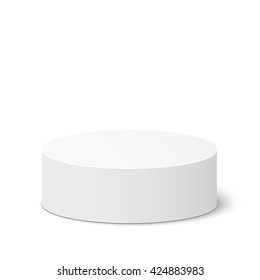 White round box. Package. Vector illustration.