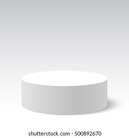 White round box. Package. Vector illustration.