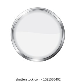 White round button isolated on a white background