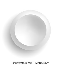 White Round Button. Vector Illustration.