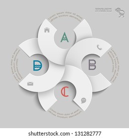 White round design template for infographics and website templates or design graphic for business. Vector EPS10