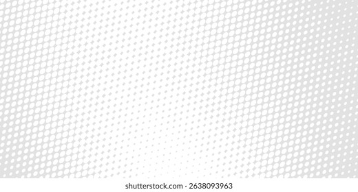 White round dots light gray background texture, Gradient wave dot pattern fade, Future technology concept dotted lines. vector illustration