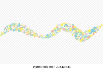 White Round Effect Transparent Background. Celebrate Polka Card. Fun Splash Design. Yellow Rain Festival Backdrop.