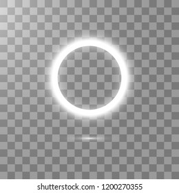 White round frame. Shining circle banner. Vector Illustration