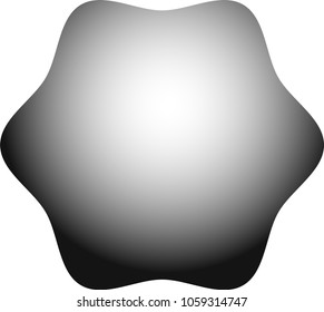 White Round hexagon badge