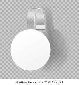 White round label on a transparent background. Vector illustration
