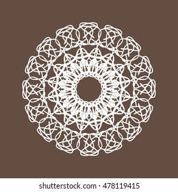 White Round Lace Vector Illustration