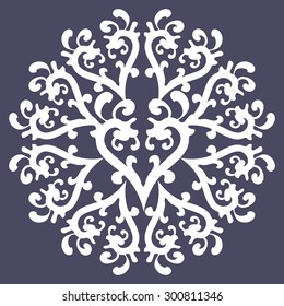 White round ornament.Vector illustration.