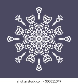 White round ornament.Vector illustration.
