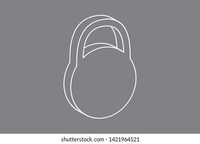 White round padlock vector with smooth lines on dark background illustration
