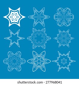 White Round Patterns on a Blue Background