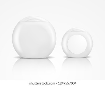 White round plastic bottle.