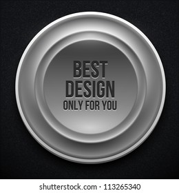 White round plate in black background