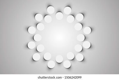 White round plate on the white background