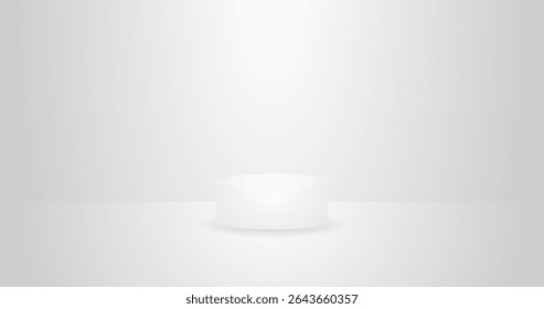 Podio redondo blanco sobre fondo blanco Diseño de Vector 3D