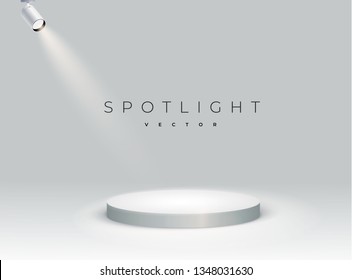 White round podium. Pedestal. Scene. Vector illustration.