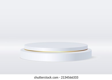 White round podium, product presentation and advertising.Round stage.