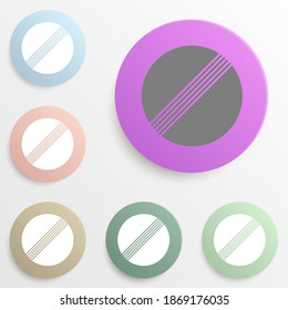 Weiße runde Straßenschilder Ende aller Einschränkungen Badge Farbsatz. Einfache Glyphe, flache Vektorgrafik von Web-Icons für i und ux, Website oder mobile Anwendung