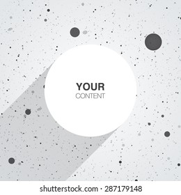 White round shape text box frame design on abstract grunge texture background eps 10 vector stock illustration