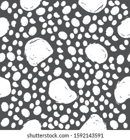 White round shapes on dark. Terracotta Abstract Seamless Pattern. Modern Digital Design. Modern Fashion Scandinavian Style. Contemporary Colors and Design. 