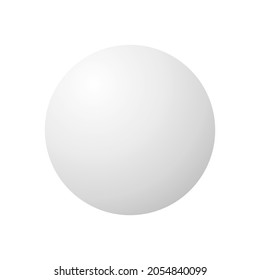 White round sphere shape. Geometric 3D symbol. Vector isolated on white