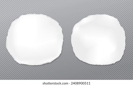 White round torn paper with soft shadow for text or ad.