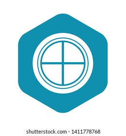 White round window icon in simple style isolated vector illustration