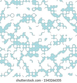 White rounds clouds on skyblue background, vector seamless pattern abstract texture. Strict style design or random shapes. Vector illustration concept, posters, wallpapers, presentations, prints