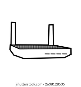 white router icon two short antennas