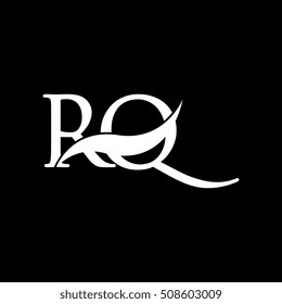 White RQ Swoosh Logo Vector