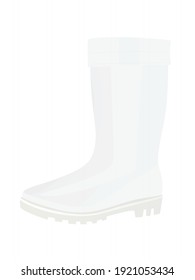 White rubber boots. vector illustration