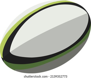 Weißer Rugby-Ball, Illustration, Vektorgrafik auf weißem Hintergrund.