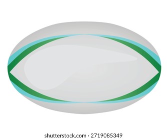 Bola de rúgbi branca. ilustração vetorial