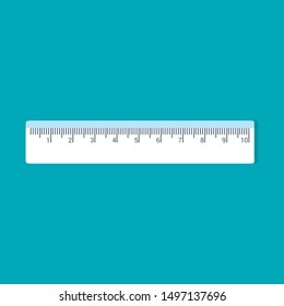white rule number size icon in flat style isolated. Vector Symbol illustration.