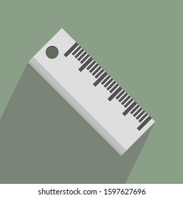 White ruler flat illustration. Isolated.