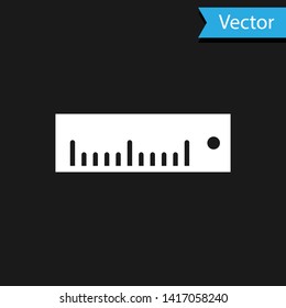 White Ruler icon isolated on black background. Straightedge symbol.  Vector Illustration