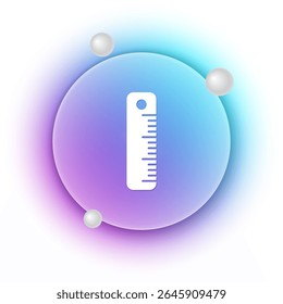 White Ruler icon isolated on white background. Straightedge symbol. Blue and purple gradient circle background. Vector